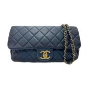 Pre-owned Leather chanel-bags Chanel Vintage , Blue , Dames