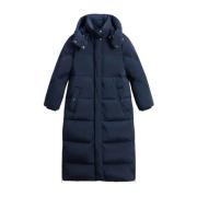 Blauwe Jassen met Afneembare Capuchon Woolrich , Blue , Dames