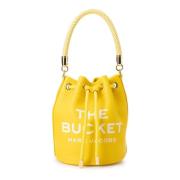 Leren Buckettas met Tekst Slogan Marc Jacobs , Yellow , Dames