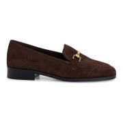 Bruine Suède Loafer met Blokhak Tamaris , Brown , Dames