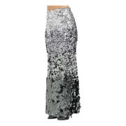 Glinsterende Pailletten Lange Rok Patrizia Pepe , Gray , Dames