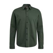 Lange Mouw Twill Jersey Shirt Cast Iron , Green , Heren