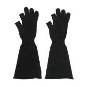 Zwarte Gebreide Drie-vinger Handschoenen Rick Owens , Black , Dames