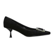 Zwarte Velvet Pumps met Kristaldetails Sergio Rossi , Black , Dames