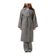 Klassieke Wol Lange Jas Summum Woman , Gray , Dames