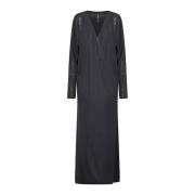 Elegante Omslagjurk met Zijsplit Norma Kamali , Black , Dames