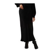 Zijden Midi Rok Elegante Stijl Summum Woman , Black , Dames