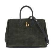 Suede Rocking Horse Tote Bag Burberry , Green , Dames