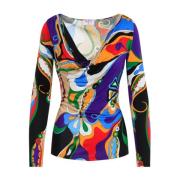 Rode Bloesemblouse Emilio Pucci , Multicolor , Dames