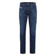 Slim Fit Jeans met Metalen Details Diesel , Blue , Heren