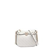 Witte Synthetische Schoudertas met Gouden Details Guess , White , Dame...