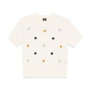 Witte Bloemen Geborduurde Gebreide Top Paul Smith , Multicolor , Dames