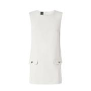 Beige minimalistische jurk met moderne touch Pinko , White , Dames