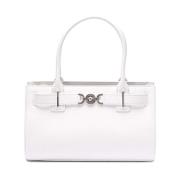 Stijlvolle Leren Tas voor Vrouwen Versace , White , Dames