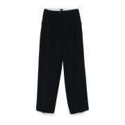 Zwarte Geplooide Broek met Voor Detailing Paul Smith , Black , Dames