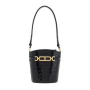 Glanzende Krokodil Mini Bucket Tas Tom Ford , Black , Dames