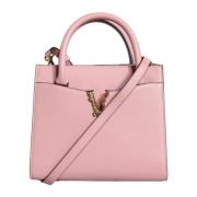 Korrelig Leren Crossbody Tas in Roze Versace , Pink , Dames