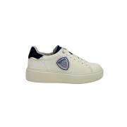 Witte Venus Sneakers met Blauwe Hiel Blauer , Beige , Dames