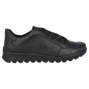 Gestreepte vetersneaker in zwart ara , Black , Dames