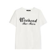 Katoenen Print T-shirt Max Mara Weekend , White , Dames