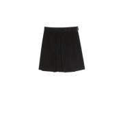 Fluwelen Gestreepte Rok met Plooien Max Mara Weekend , Black , Dames