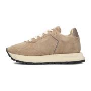 Beige Suède Chunky Sole Sneakers Nubikk , Beige , Dames