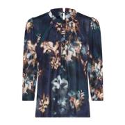 Blauwe Grazia Blouse met 3/4 Mouwen IN Front , Blue , Dames