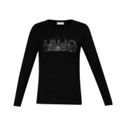 Stijlvol T-shirt met Applicaties Liu Jo , Black , Dames