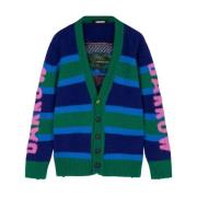 Groene Mohair Cardigan met Teddybeer Barrow , Multicolor , Heren