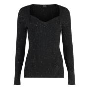 Paillet Viscose Blend Pullover Sweater Hugo Boss , Black , Dames