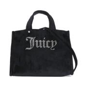 Zwarte Velvet Winkel Tas met Bijpassende Clutch Juicy Couture , Black ...