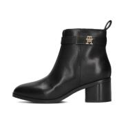 Logo Mid Heel Bootie Tommy Hilfiger , Black , Dames