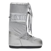 Icon Glance Zilveren Satijnen Laarzen Moon Boot , Gray , Dames