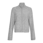 Hope Zip Cardigan - Light Grey Melange Moss Copenhagen , Gray , Dames