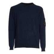 Blauwe Gebreide Trui Crewneck Aw24 C.p. Company , Blue , Heren