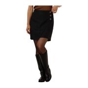 Zwarte wollen minirok Bruuns Bazaar , Black , Dames