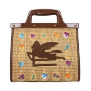 Stijlvolle Leren Tas voor Vrouwen Etro , Brown , Dames