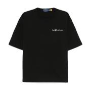 Zwart Logo Print Crew Neck T-shirt Polo Ralph Lauren , Black , Heren