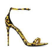 Luipaardprint Leren Sandalen met Bandjes Dolce & Gabbana , Yellow , Da...