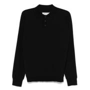 Zwarte Polo Shirt Klassieke Stijl Maison Margiela , Black , Dames