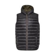 Nylon Regular Fit Mouwloos Vest Blend , Black , Heren