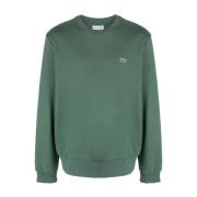 Sweatshirt met Lange Mouwen en Logo Patch Lacoste , Green , Heren