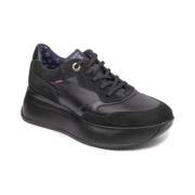 Babylon Leren en Suède Sneakers Callaghan , Black , Dames