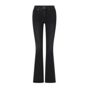 Hoge Taille Skinny-Flare Jeans Veronica Beard , Black , Dames