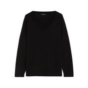 Zwarte Trui van Zijde en Katoen Max Mara Weekend , Black , Dames