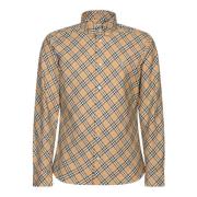 Beige Tartan Shirt Klassieke Stijl Burberry , Beige , Heren