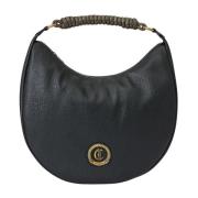 Metalen Logo Hobo Tas Just Cavalli , Black , Dames