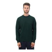 Groene wollen trui met geribbelde zoom Hugo Boss , Green , Heren