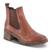 Bruine Leren Laarzen 40mm Hak Tamaris , Brown , Dames