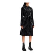 Wijdvallende regenjas met trekkoord capuchon Rains , Black , Dames